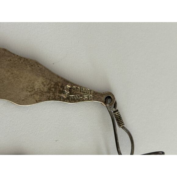 Taxco Sterling Silver Abalone Inlay Dangle Earrings - Picture 3 of 3